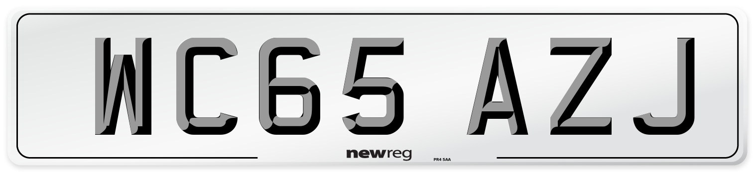 WC65 AZJ Number Plate from New Reg